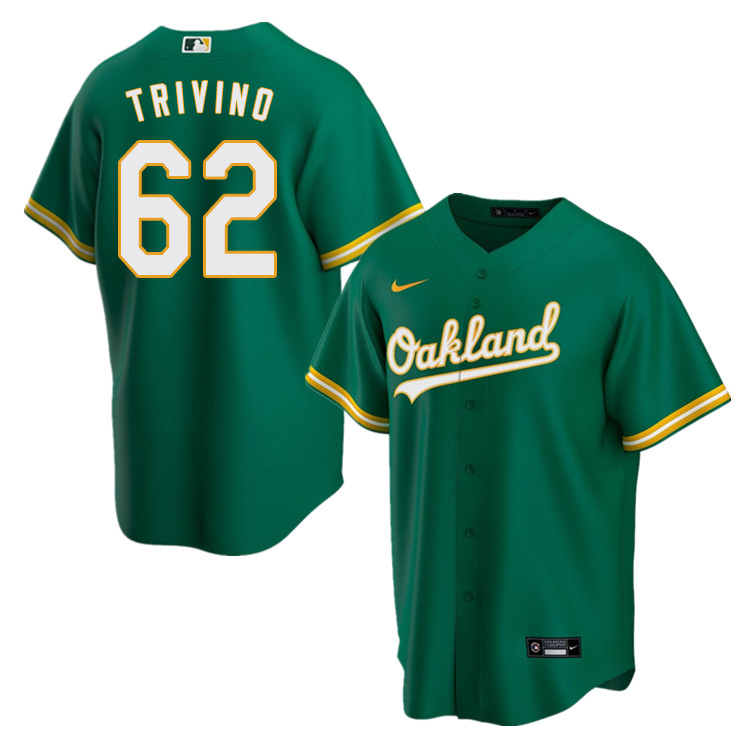 Nike Men #62 Lou Trivino Oakland Athletics Baseball Jerseys Sale-Green